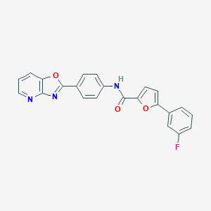 molecular formula C23H14FN3O3 B505434 5-(3-fluorophenyl)-N-(4-[1,3]oxazolo[4,5-b]pyridin-2-ylphenyl)-2-furamide 