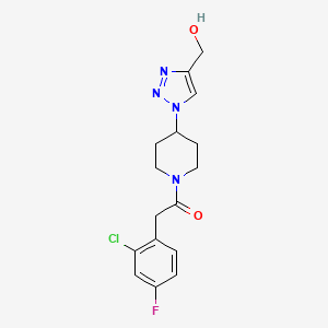 molecular formula C16H18ClFN4O2 B5054342 (1-{1-[(2-chloro-4-fluorophenyl)acetyl]-4-piperidinyl}-1H-1,2,3-triazol-4-yl)methanol 