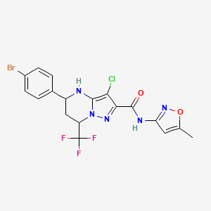 molecular formula C18H14BrClF3N5O2 B5054354 5-(4-bromophenyl)-3-chloro-N-(5-methyl-3-isoxazolyl)-7-(trifluoromethyl)-4,5,6,7-tetrahydropyrazolo[1,5-a]pyrimidine-2-carboxamide 