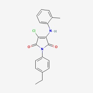 molecular formula C19H17ClN2O2 B5054357 3-chloro-1-(4-ethylphenyl)-4-[(2-methylphenyl)amino]-1H-pyrrole-2,5-dione 