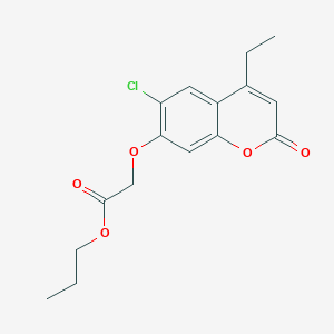 molecular formula C16H17ClO5 B5054364 propyl [(6-chloro-4-ethyl-2-oxo-2H-chromen-7-yl)oxy]acetate 