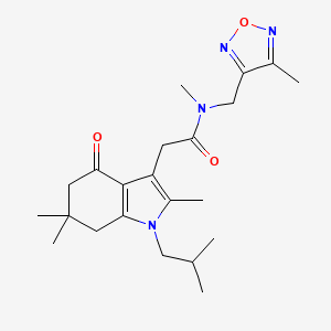 2-(1-isobutyl-2,6,6-trimethyl-4-oxo-4,5,6,7-tetrahydro-1H-indol-3-yl)-N-methyl-N-[(4-methyl-1,2,5-oxadiazol-3-yl)methyl]acetamide
