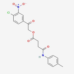 molecular formula C19H17ClN2O6 B5054389 2-(4-chloro-3-nitrophenyl)-2-oxoethyl 4-[(4-methylphenyl)amino]-4-oxobutanoate 