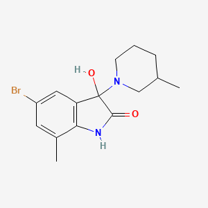 5-bromo-3-hydroxy-7-methyl-3-(3-methyl-1-piperidinyl)-1,3-dihydro-2H-indol-2-one