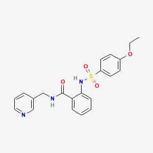 molecular formula C21H21N3O4S B5054396 2-{[(4-ethoxyphenyl)sulfonyl]amino}-N-(3-pyridinylmethyl)benzamide 