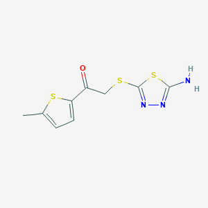 molecular formula C9H9N3OS3 B5054402 2-[(5-amino-1,3,4-thiadiazol-2-yl)thio]-1-(5-methyl-2-thienyl)ethanone 
