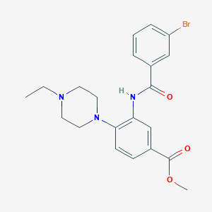 molecular formula C21H24BrN3O3 B505441 Methyl 3-{[(3-bromophenyl)carbonyl]amino}-4-(4-ethylpiperazin-1-yl)benzoate CAS No. 767299-94-5