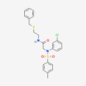 molecular formula C24H25ClN2O3S2 B5054414 N~1~-[2-(benzylthio)ethyl]-N~2~-(3-chlorophenyl)-N~2~-[(4-methylphenyl)sulfonyl]glycinamide 