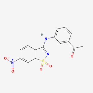 1-{3-[(6-nitro-1,1-dioxido-1,2-benzisothiazol-3-yl)amino]phenyl}ethanone