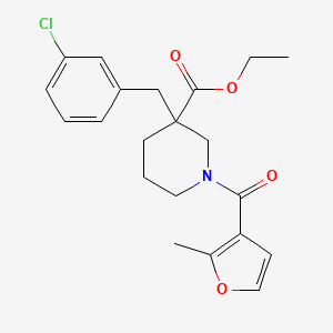 molecular formula C21H24ClNO4 B5054424 ethyl 3-(3-chlorobenzyl)-1-(2-methyl-3-furoyl)-3-piperidinecarboxylate 