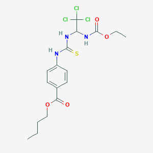 butyl 4-{[({2,2,2-trichloro-1-[(ethoxycarbonyl)amino]ethyl}amino)carbonothioyl]amino}benzoate