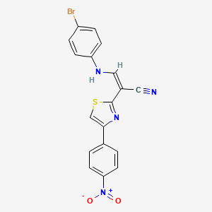 molecular formula C18H11BrN4O2S B5054444 3-[(4-bromophenyl)amino]-2-[4-(4-nitrophenyl)-1,3-thiazol-2-yl]acrylonitrile 