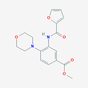 molecular formula C17H18N2O5 B505445 Methyl 3-(2-furoylamino)-4-(4-morpholinyl)benzoate CAS No. 895095-10-0