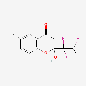 molecular formula C12H10F4O3 B5054453 2-hydroxy-6-methyl-2-(1,1,2,2-tetrafluoroethyl)-2,3-dihydro-4H-chromen-4-one 