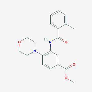 molecular formula C20H22N2O4 B505448 Methyl 3-[(2-methylbenzoyl)amino]-4-(4-morpholinyl)benzoate 