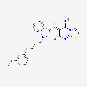 5-imino-6-({1-[3-(3-methoxyphenoxy)propyl]-1H-indol-3-yl}methylene)-5,6-dihydro-7H-[1,3]thiazolo[3,2-a]pyrimidin-7-one