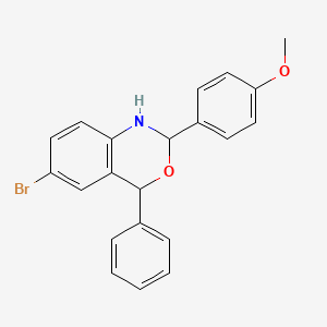 molecular formula C21H18BrNO2 B5054485 6-bromo-2-(4-methoxyphenyl)-4-phenyl-1,4-dihydro-2H-3,1-benzoxazine 