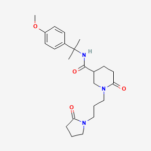 molecular formula C23H33N3O4 B5054497 N-[1-(4-methoxyphenyl)-1-methylethyl]-6-oxo-1-[3-(2-oxo-1-pyrrolidinyl)propyl]-3-piperidinecarboxamide 