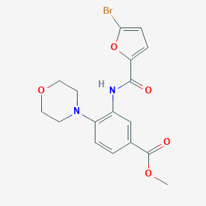 molecular formula C17H17BrN2O5 B505450 Methyl 3-[(5-bromo-2-furoyl)amino]-4-(4-morpholinyl)benzoate 