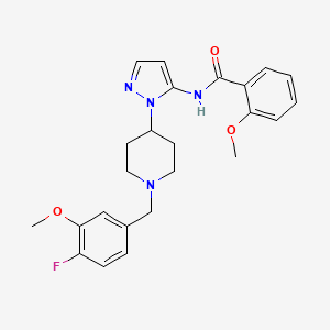 N-{1-[1-(4-fluoro-3-methoxybenzyl)-4-piperidinyl]-1H-pyrazol-5-yl}-2-methoxybenzamide