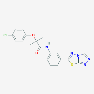 2-(4-chlorophenoxy)-2-methyl-N-[3-([1,2,4]triazolo[3,4-b][1,3,4]thiadiazol-6-yl)phenyl]propanamide