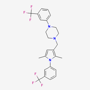 molecular formula C25H25F6N3 B5054538 1-({2,5-dimethyl-1-[3-(trifluoromethyl)phenyl]-1H-pyrrol-3-yl}methyl)-4-[3-(trifluoromethyl)phenyl]piperazine 