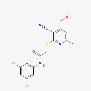 molecular formula C17H15Cl2N3O2S B5054554 2-{[3-cyano-4-(methoxymethyl)-6-methyl-2-pyridinyl]thio}-N-(3,5-dichlorophenyl)acetamide 