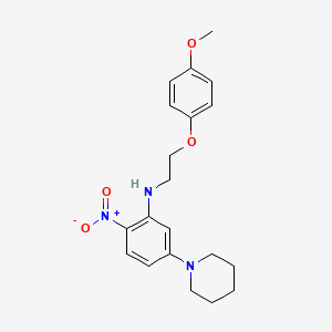 N-[2-(4-methoxyphenoxy)ethyl]-2-nitro-5-(1-piperidinyl)aniline