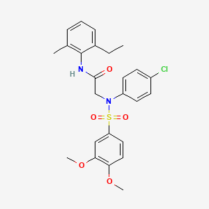 molecular formula C25H27ClN2O5S B5054605 N~2~-(4-chlorophenyl)-N~2~-[(3,4-dimethoxyphenyl)sulfonyl]-N~1~-(2-ethyl-6-methylphenyl)glycinamide 