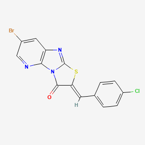 7-bromo-2-(4-chlorobenzylidene)[1,3]thiazolo[2',3':2,3]imidazo[4,5-b]pyridin-3(2H)-one