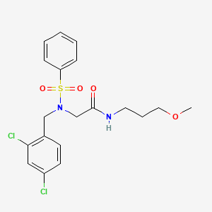 molecular formula C19H22Cl2N2O4S B5054616 N~2~-(2,4-dichlorobenzyl)-N~1~-(3-methoxypropyl)-N~2~-(phenylsulfonyl)glycinamide 