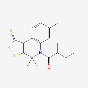 molecular formula C18H21NOS3 B5054619 4,4,7-trimethyl-5-(2-methylbutanoyl)-4,5-dihydro-1H-[1,2]dithiolo[3,4-c]quinoline-1-thione 