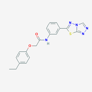 molecular formula C19H17N5O2S B505462 2-(4-ethylphenoxy)-N-[3-([1,2,4]triazolo[3,4-b][1,3,4]thiadiazol-6-yl)phenyl]acetamide 