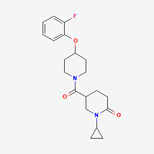 molecular formula C20H25FN2O3 B5054624 1-cyclopropyl-5-{[4-(2-fluorophenoxy)-1-piperidinyl]carbonyl}-2-piperidinone 