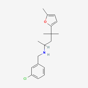 molecular formula C18H24ClNO B5054628 (3-chlorobenzyl)[1,3-dimethyl-3-(5-methyl-2-furyl)butyl]amine 