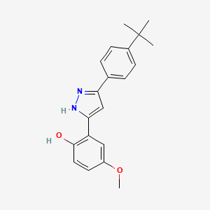 molecular formula C20H22N2O2 B5054657 2-[5-(4-tert-butylphenyl)-1H-pyrazol-3-yl]-4-methoxyphenol 