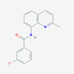 molecular formula C17H13FN2O B505466 3-fluoro-N-(2-methylquinolin-8-yl)benzamide 