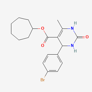 molecular formula C19H23BrN2O3 B5054665 cycloheptyl 4-(4-bromophenyl)-6-methyl-2-oxo-1,2,3,4-tetrahydro-5-pyrimidinecarboxylate 