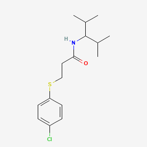 molecular formula C16H24ClNOS B5054672 3-[(4-chlorophenyl)thio]-N-(1-isopropyl-2-methylpropyl)propanamide 
