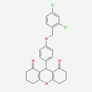 molecular formula C26H22Cl2O4 B5054679 9-{4-[(2,4-dichlorobenzyl)oxy]phenyl}-3,4,5,6,7,9-hexahydro-1H-xanthene-1,8(2H)-dione 