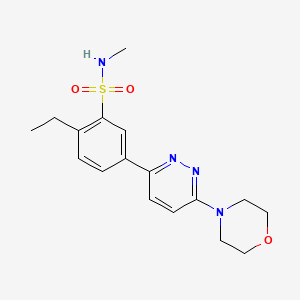 molecular formula C17H22N4O3S B5054682 2-ethyl-N-methyl-5-[6-(4-morpholinyl)-3-pyridazinyl]benzenesulfonamide 