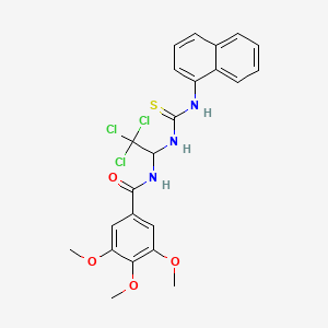 molecular formula C23H22Cl3N3O4S B5054695 3,4,5-TRIMETHOXY-N-(2,2,2-TRICHLORO-1-{[(1-NAPHTHYLAMINO)CARBOTHIOYL]AMINO}ETHYL)BENZAMIDE CAS No. 303062-50-2