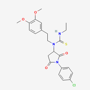 molecular formula C23H26ClN3O4S B5054742 N-[1-(4-chlorophenyl)-2,5-dioxo-3-pyrrolidinyl]-N-[2-(3,4-dimethoxyphenyl)ethyl]-N'-ethylthiourea 