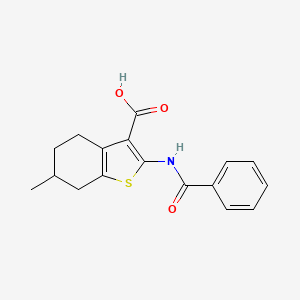 molecular formula C17H17NO3S B5054752 2-(benzoylamino)-6-methyl-4,5,6,7-tetrahydro-1-benzothiophene-3-carboxylic acid 