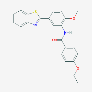 molecular formula C23H20N2O3S B505476 N-[5-(1,3-benzothiazol-2-yl)-2-methoxyphenyl]-4-ethoxybenzamide 