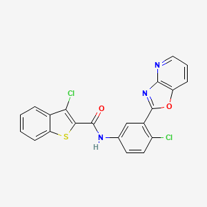 molecular formula C21H11Cl2N3O2S B5054781 3-chloro-N-(4-chloro-3-[1,3]oxazolo[4,5-b]pyridin-2-ylphenyl)-1-benzothiophene-2-carboxamide CAS No. 6252-21-7