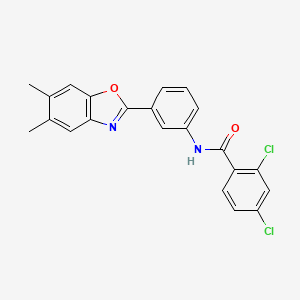 2,4-dichloro-N-[3-(5,6-dimethyl-1,3-benzoxazol-2-yl)phenyl]benzamide