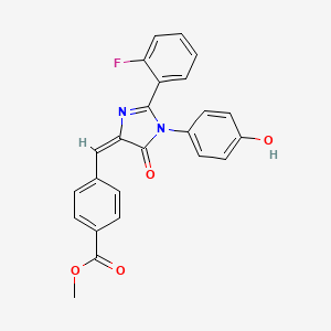 molecular formula C24H17FN2O4 B5054818 methyl 4-{[2-(2-fluorophenyl)-1-(4-hydroxyphenyl)-5-oxo-1,5-dihydro-4H-imidazol-4-ylidene]methyl}benzoate 