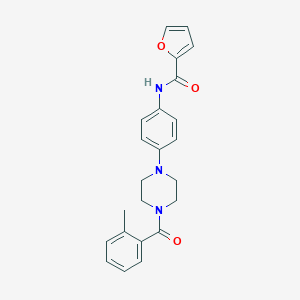 molecular formula C23H23N3O3 B505483 N-{4-[4-(2-methylbenzoyl)-1-piperazinyl]phenyl}-2-furamide 