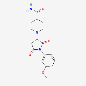 molecular formula C17H21N3O4 B5054836 1-[1-(3-methoxyphenyl)-2,5-dioxo-3-pyrrolidinyl]-4-piperidinecarboxamide 